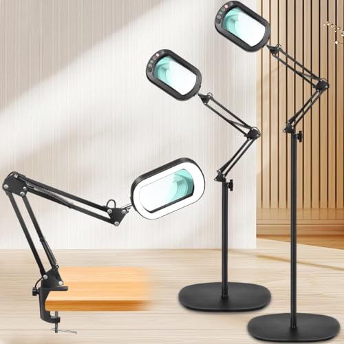 IVMAIE 6X Magnifying Glass with Light and Stand...