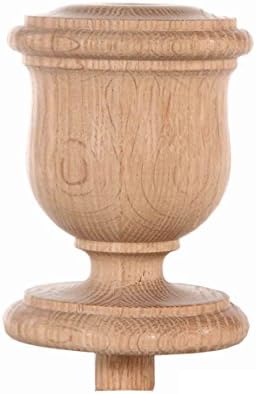 Staircase Finial Newel Post Cap FN-0104, Red Oak Wood