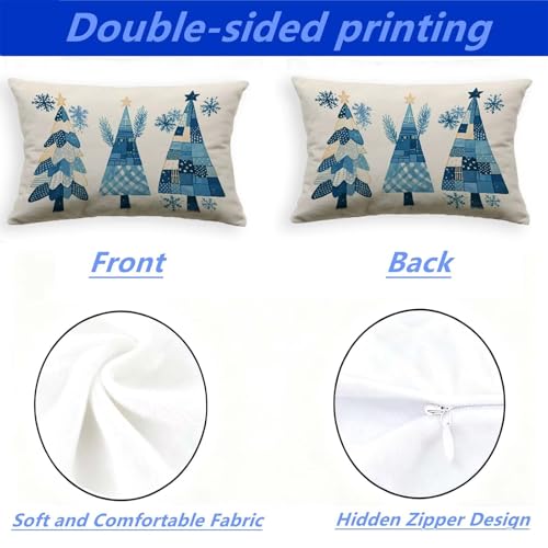 Housse de coussin Noël 40x70cm en velours beige pour décorer votre canapé - 4