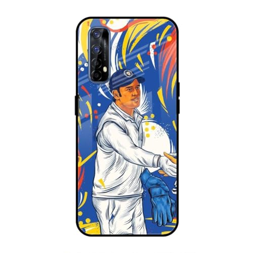 Image of SmashItUp Dhoni | Cricket | MS Dhoni Designer Printed TPU Metal Case Mobile Back Cover for Realme 7