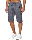 Voncheer Mens Casual Summer Elastic Waist Drawstring Shorts with Zipper Pockets (S, Dark Grey Mens...