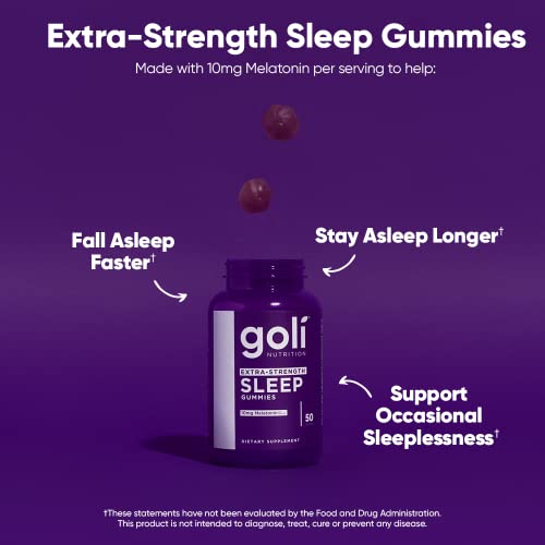 image for Goli Nutritional Supplement, Extra Strength Sleep Gummy 10mg Melatonin