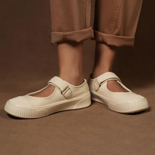 Image of Theater Women Jiro Mary Jane Flats | Lightweight Slip-On Shoes with Soft Cushion & Grip Sole | Stylish, Durable & Comfortable Footwear for Travel, Office & Casual Wear