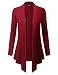 Because I Love You Women's Open Front Drape Hem Lightweight Cardigan - XX-Large - Burgundy