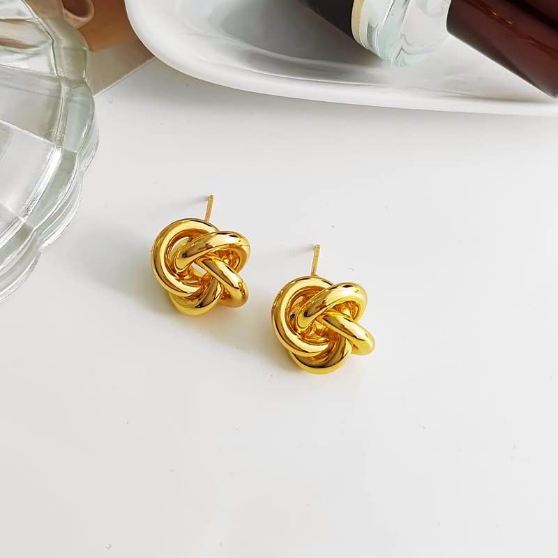 18k Gold Plated Love Knot Earrings Stud Celtic knot earring For Women - Image 2