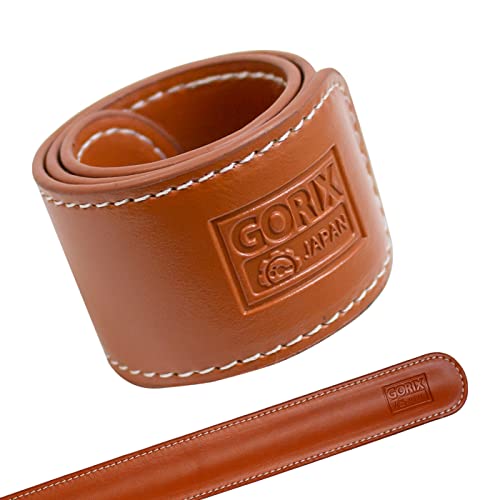 GORIX Bike Ankle Leg Pants Strap Band Leather Clip Protector Brown Cycling Bicycle(GX-SUSOROLL)