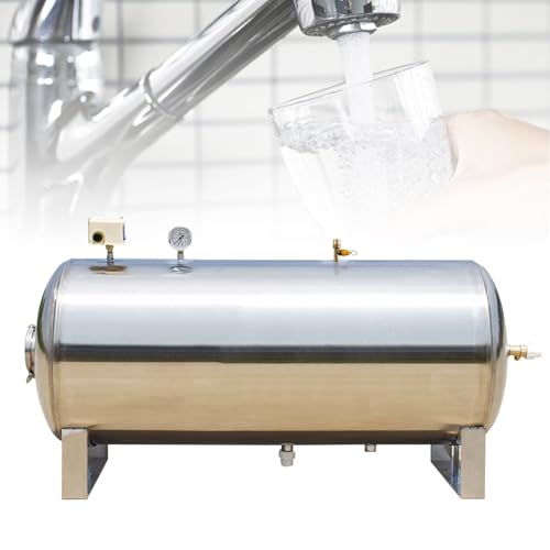 guoyjmm Druckbehälter Druckkessel Tragbarer Wasserspeichertank Edelstahl, 100 160 200L Horizontal Hausgarten Druckwassertanks, Große Wasserbehälter für Warmwasserbereiter,100L/26.4Gal