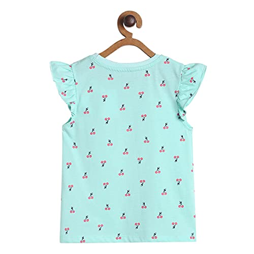 Image of miniklub Girls Blue & Pink Printed Regular Top