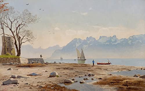 Portrait Lac Léman Peder Monsted affiche toile pour une atmosphère poétique 60x90cm