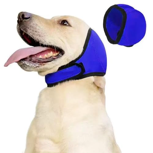 fufupaw Ohrenschutz Hund, Gehörschutz Hund, Lärmschutz, Umweltgeräusch reduzieren, Ohrbügel Hund, Reduzierung Flugzeug Feuerwerk, Reisen, Donner Auswirkungen auf Hunde (M, dunkelblau)