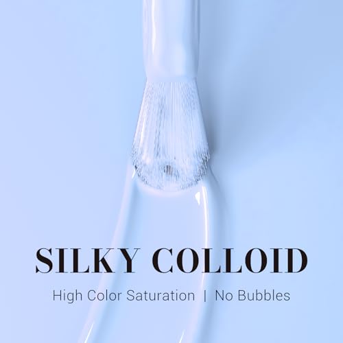 Image of MelodySusie Baby Blue Gel Nail Polish,0.5fl oz Spring Summer Macaron Nails Soak Off UV LED Macaron Pastel Blue Gel Polish Gift for Women Nail Art Manicure Salon DIY Nail Design Decoration at Home-253