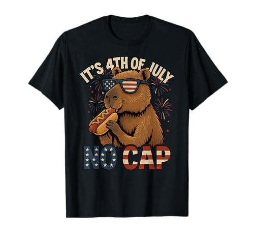 Divertido 4 de julio American Capybara Patriot Sin Cap Meme Cita Camiseta