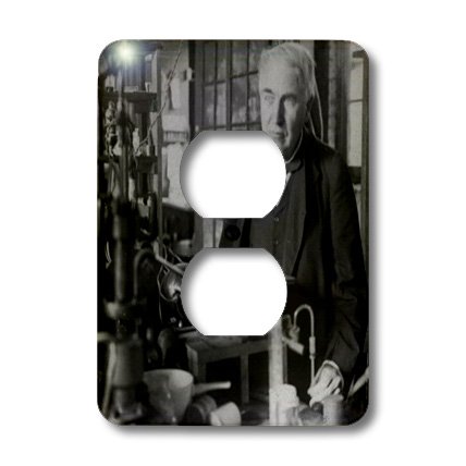 Thomas Edison In His Lab Couvercle de prise 2 prises imprimé 3dRose - 3
