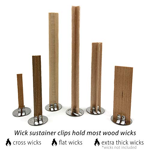 Hemlock Park Universal Wood Wick Clips For Candles | Sustainer Tabs Fit Most Wooden Wicks | Longer Burn Time & Less Wasted Wax (100 Pack) #TOP4