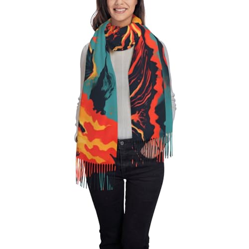 Volcano Ladies And Girls Tassel Scarf, Soft Faux Cashmere Scarf For Winter - Perfect For Autumn And Winter Wear