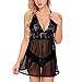 Produktbild SEDEX Dessous Erotik Sexy Negligee Spitze V-Ausschnitt Babydoll Lingerie Öffnen Zurück Nachtwäsche Kleid Unterwäsche für Damen mit Panties