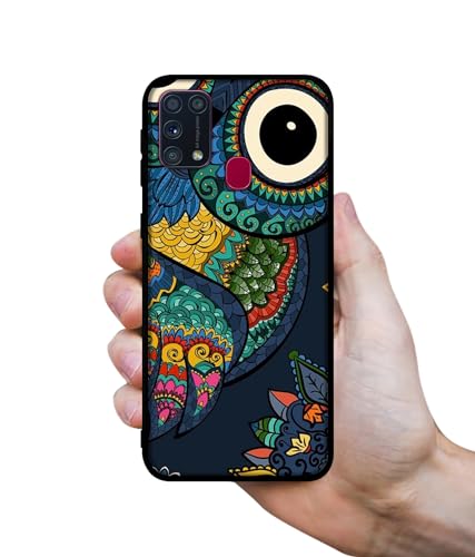 Image of Owl Illustration Design Premium 2D Printed Metal Back Case Cover for Samsung Galaxy M31 Prime / M31 / F41