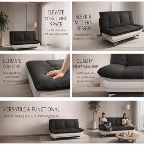 Image of Torque Siesta 3 Seater Sofa Cum Bed for Living Room & Bedroom | Premium Dark Grey Suede Fabric Foldable Sofa Bed | 6 x 4 Ft Sleeping Sofa | Space Saving Convertible Couch for Home & Guests