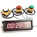 1.5 Inch 6-Digit Wired 3 Button LED Race Timing Clock, Running Event Gym Timer Clock for Countdown/Count Up,12/24 Hour Real Time Clock, Stopwatch with Remote Control (Red+ 3 Button)