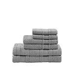 Style : décontracté Madison Park Essentials Adrien Lot de 6 Serviettes de Bain 100% Coton Doux, très absorbantes, zéro Torsion, séchage Rapide, Comprend 2 Serviettes pour la Douche, 2 Gants de Toilette pour Les Mains et