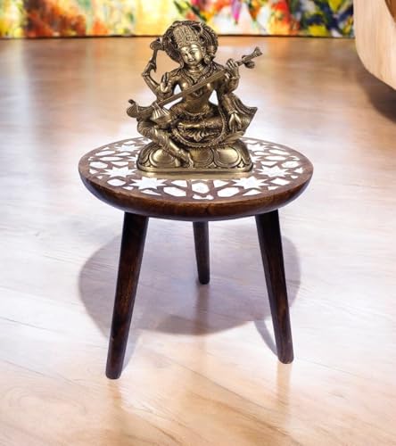 THE URBAN STORE Side Table, End Table, Night Stand Wooden Distressed White Color 14"x14"x14" Pack of One French Country Style Elegantly Hand Crafted for Home and Office Decor TUSTB17