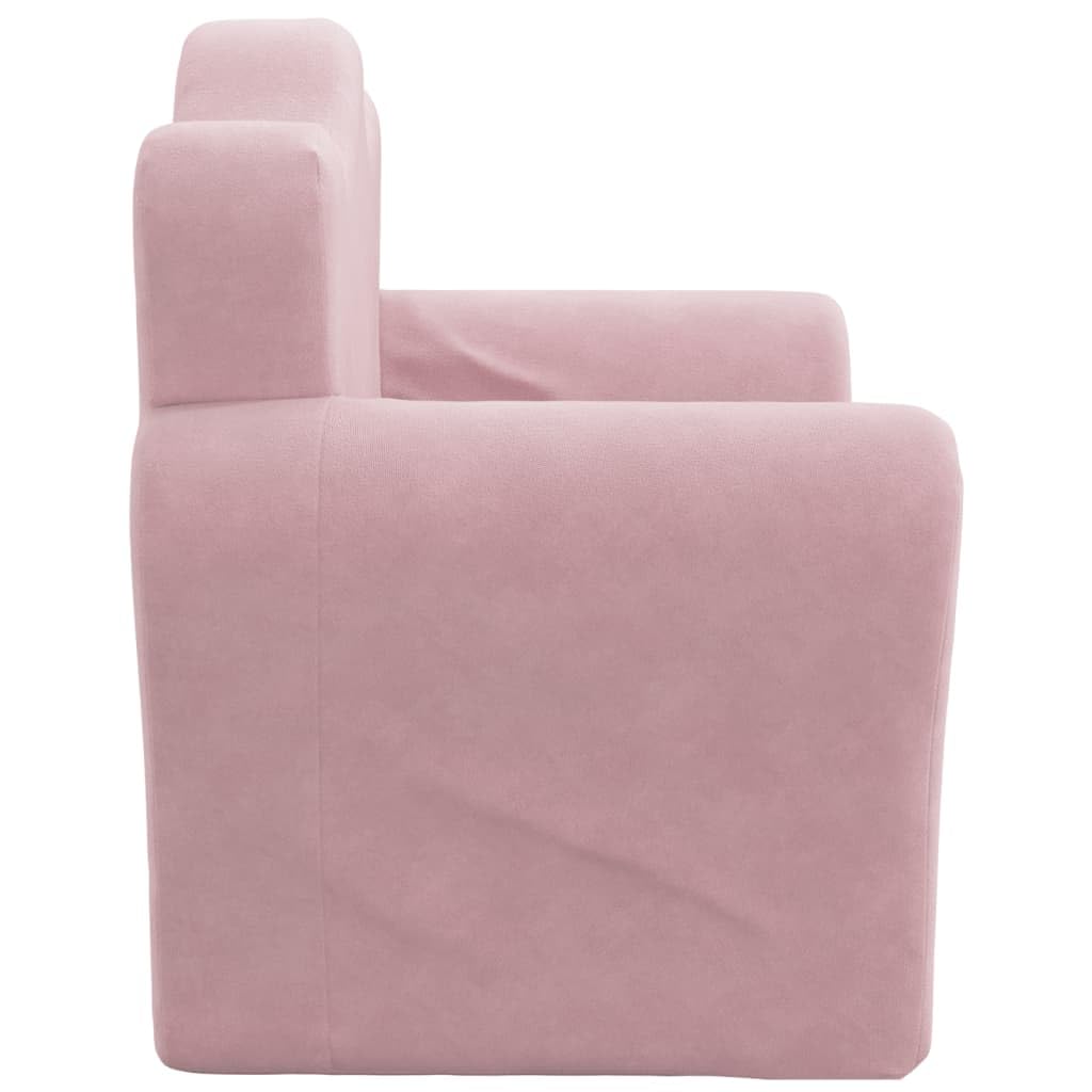 vidaXL Canapé-lit pour Enfants, Lit de Jour avec Dossier et Accoudoirs, Lit d'Invité pour Tout-Petits Chambre Salon Maison, Rose Peluche Douce