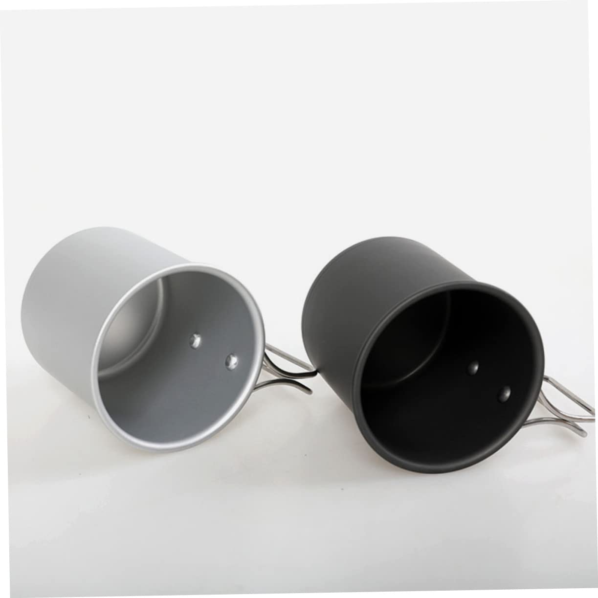 WOONEKY 4stücke Faltbarer Aluminium-wasserbecher Für Camping Und Outdoor Praktischer Trinkbecher Leicht Und Tragbar Für Picknicks Und Wanderungen Silberfarben