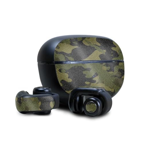 Image of Glossy Glitter Skin Compatible with Bose Ultra Open Earbuds - Green Camouflage - Premium 3M Vinyl Protective Wrap Decal Cover - Easy to Apply | Crafted in The USA by MightySkins