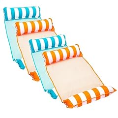 Light Blue & Orange/White Stripe