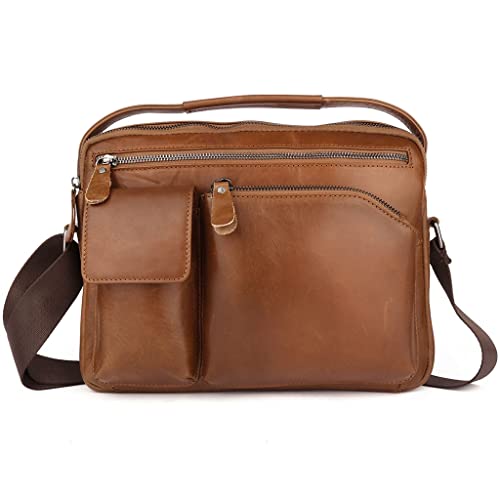 TATSEN Męska torba na ramię z prawdziwej skóry vintage torba kurierska skórzana męska torebka biznesowa torby crossbody tote (kolor: rozmiar A (kolor: B)