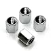 Lincoln Silver Logo Chrome Tire Stem Valve Caps