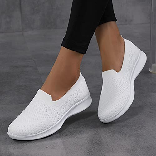 Yanzhenglip Women's Comfort Slip On Fashion Black Walking Runing Sneakers Flat Shoes Womens Comfort Lightweight Breathable Sock Shoe Non-Slip Mesh Casual Fashion Tennis Sneakers2