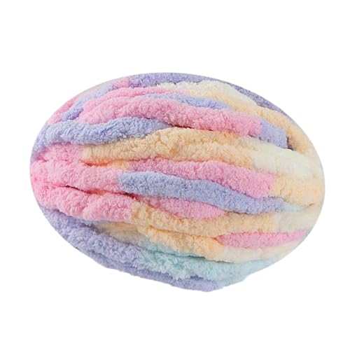 TISHITA チャンキーニット 毛糸 極太 長さ27m マンドゥバッグが作れる ふわふわ編み糸 北欧 DIY 20mm 太い芯糸 毛布 肩掛け 寝具 ペットハウス ひざ掛け DIY手編みロープ 帽子 セーター クッション 多機能 編み物用 手芸 秋冬糸 防寒対策 丈夫 綿糸 洗濯可能, カラフル