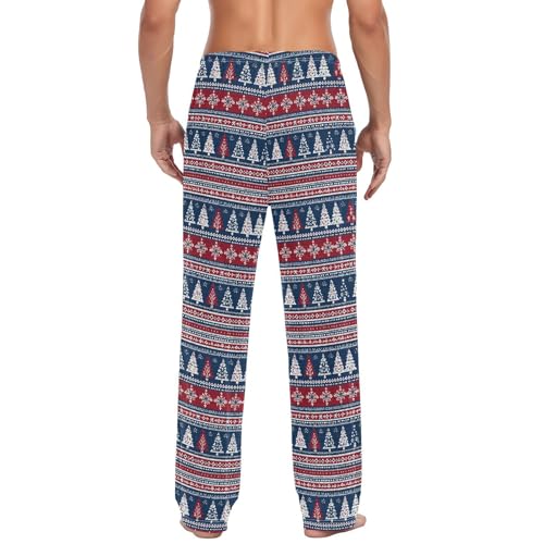 Knitted Christmas Tree Men's Pajamas Pants Cotton Sleep Bottoms Pants Lounge Sleepwear - S3