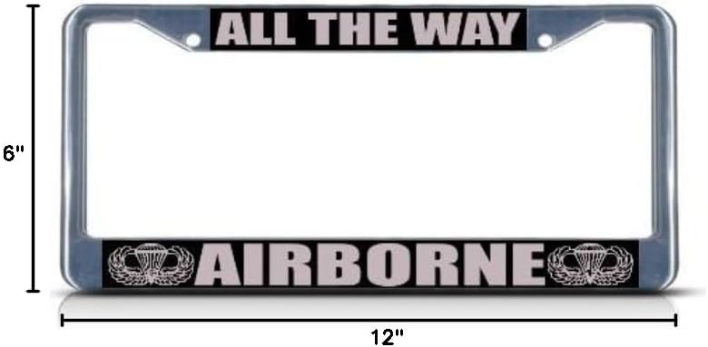 Fastasticdeals All The Way Airborne Military License Plate Frame Tag Holder Cover