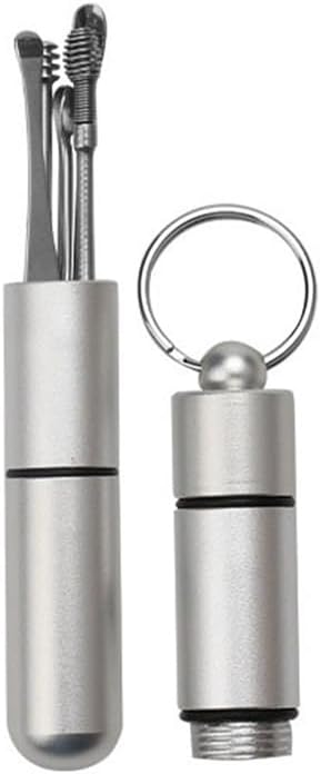 Portable Stainless Steel Ear Digging Spoon Collecting Tool Set for Adult Spiral