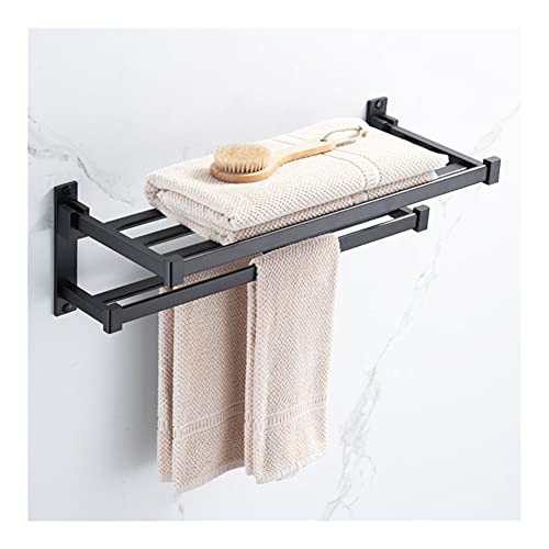 Porte-serviettes de bain pliable et support mural antirouille - 2