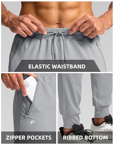 Image of Pudolla Men's Lightweight Jogger with Pockets 4-Way Stretch Sweatpants Workout Runing Athletic Track Pants