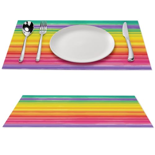 Sets de table en PVC multicolores pour repas de fête et terrasse - 2