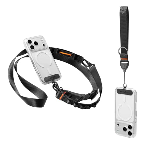 Spigen sangle de téléphone universelle et pack bandoulière ajustable pour smartphone avec porte-clés