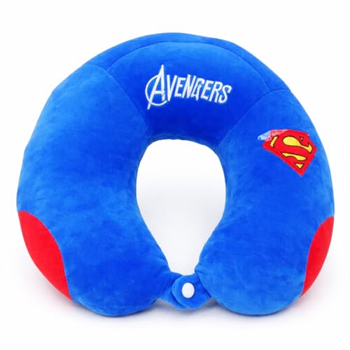Image of Soft and Comfortable Cartoon Designed U-Shaped Kids Travel Neck Pillow for Airplane Car Flight Head Neck Support for Boys and Girls (Pack of 1, Blue)