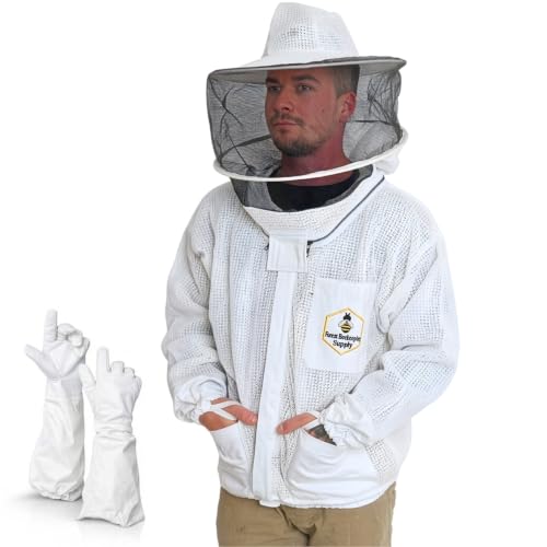 Ventilated Bee Jacket with Detachable Round Veil 3-Layer