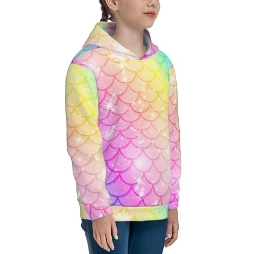 Fish Scale Kids Pullover Hoodies Boys Sweatshirts Girls Athletic Clothes with Pocket3