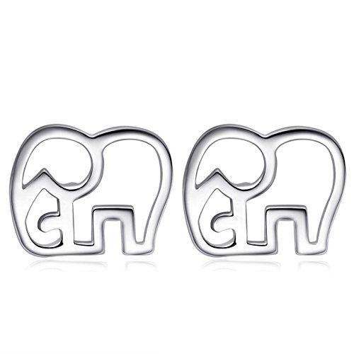 925 Sterling Silver Elephant Stud Earrings