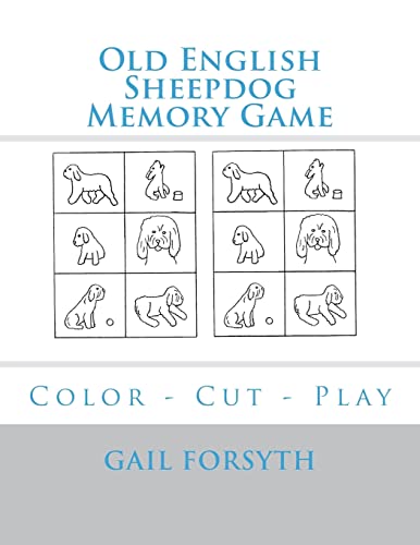Old English Sheepdog Memory Game: Color - Cut - Play