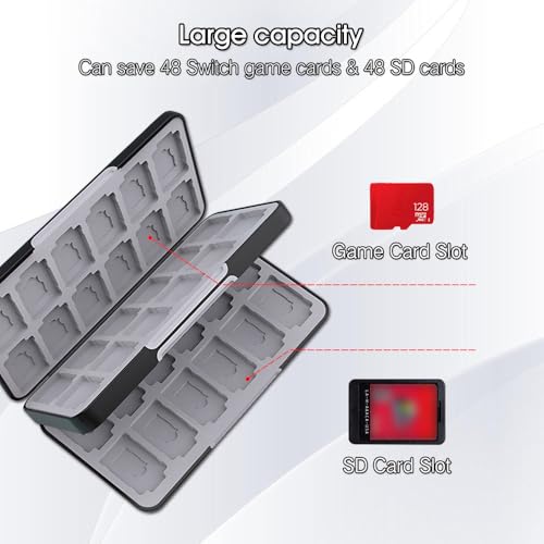 PERFECTSIGHT 48 Switch Game Card Case for Nintendo Switch 2 & OLED & Switch Lite, Cute 48 Game Holder Cartridge Case for Game Cards and SD Cards, Kawaii Portable Compact Storage Case Box, Game Console