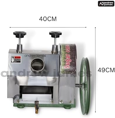 Andrew James Stainless Steel Manual Sugar Cane Juice Machine - 1 Year Warranty | Commercial for Industrial Use