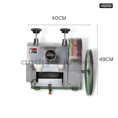 Andrew James Stainless Steel Manual Sugar Cane Juice Machine - 1 Year Warranty | Commercial for Industrial Use