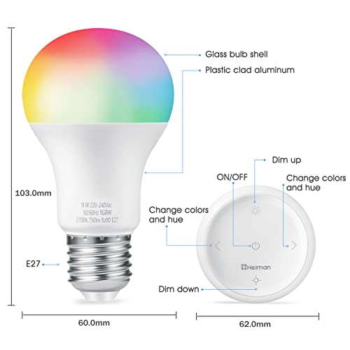 ampoule led zigbee ampoule couleur e27 ampoule connectée 9w ampoule intelligente zigbee changement dimmable rgb 12 choix de couleurs edison screw smart ampoule pour la maison,décoration,bar (rgb)