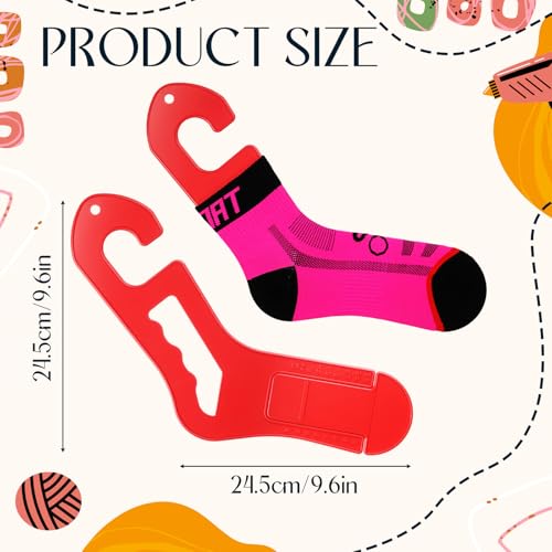 DoubleFill 4 Pcs Sock Blockers for Knitting, Adjustable Knitting Sock Ruler Socking Stretchers, Plastic Stocking Blockers for Knittings and Crochet, Shaping, Drying, Displaying Knitted Socks by DoubleFill - Image 2
